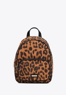 Mały plecak damski w motyw panterki brązowy Wittchen