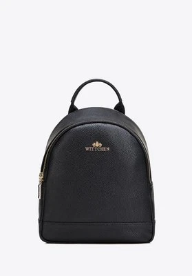 Mały plecak damski ze skóry naturalnej groszkowej czarny Wittchen
