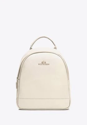Mały plecak damski ze skóry naturalnej groszkowej kremowy Wittchen