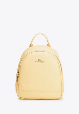 Mały plecak damski ze skóry naturalnej groszkowej żółty Wittchen
