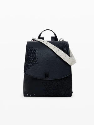 Mały plecak z klapką z tłoczeniami Desigual