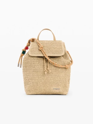 Mały plecak z rafii z zawieszkami Desigual
