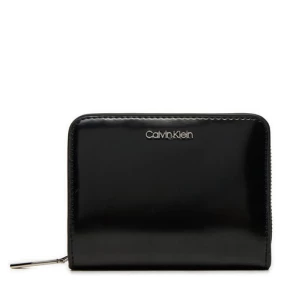 Mały Portfel Damski Calvin Klein Ck Must Medium Zip Around_Shiny K60K612847 Czarny