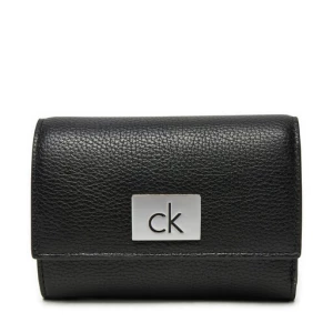 Mały Portfel Damski Calvin Klein Ck Plaque Small Trifold W/Zip K60K612834 Czarny