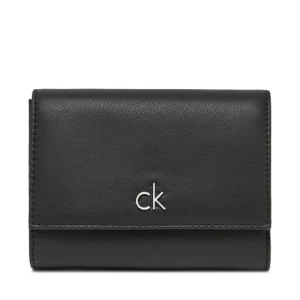 Mały Portfel Damski Calvin Klein Ck Re-Lock Medium Trifold LV04F1035G Czarny