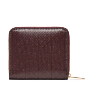 Mały Portfel Damski Calvin Klein Emblem Aop Square Zip Around LV04F1089G Bordowy