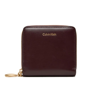 Mały Portfel Damski Calvin Klein Hardware Square Zip Around LV04F1044G Bordowy