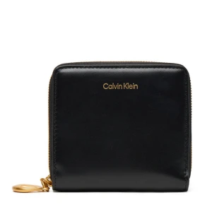 Mały Portfel Damski Calvin Klein Hardware Square Zip Around LV04F1044G Czarny