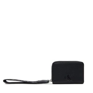 Mały Portfel Damski Calvin Klein Jeans Ultralight Md Zip W/ Wristlet LV04K1024G Czarny