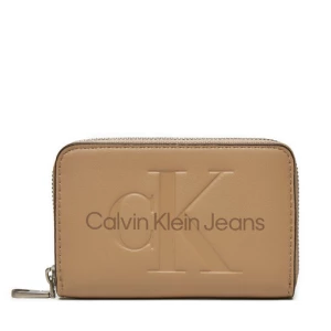 Mały Portfel Damski Calvin Klein Jeans Zip Around Mono K60K612255 Beżowy