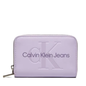 Mały Portfel Damski Calvin Klein Jeans Zip Around Mono K60K612255 Fioletowy