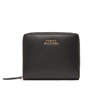 Mały Portfel Damski Tommy Hilfiger Th Leather Slg Med Za Flap AW0AW17499 Czarny