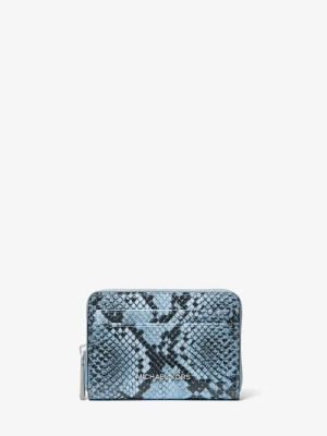 Mały portfel Jet Set ze skóry z fakturą łuski węża Michael Kors CHAMBRAY (Niebieski)