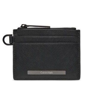 Mały Portfel Męski Calvin Klein Modern Bar Cardholder 4Cc W/Zip K50K511670 Ck Black Saffiano BEH