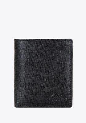 Mały portfel męski ze skóry licowej czarny Wittchen