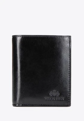 Mały portfel męski ze skóry naturalnej czarny Wittchen