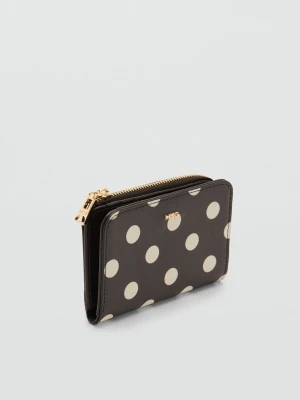 Mały portfel w groszki czekoladowy - Kobieta - Rozmiar uniwersalny - MANGO