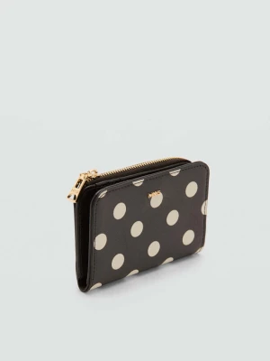Mały portfel w groszki czekoladowy - Kobieta - Rozmiar uniwersalny - MANGO