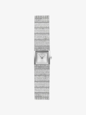 Mały zegarek Darrington w srebrnym kolorze z kryształkami pavé Michael Kors
