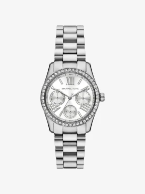 Mały zegarek Lexington w srebrnym kolorze z kryształkami pavé Michael Kors