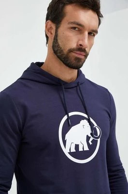 Mammut bluza dresowa ML Hoody Classic kolor granatowy z kapturem z nadrukiem