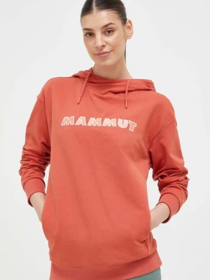 Mammut bluza ML Hoody Logo damska kolor pomarańczowy z kapturem z aplikacją