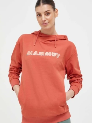 Mammut bluza ML Hoody Logo damska kolor różowy z kapturem z aplikacją