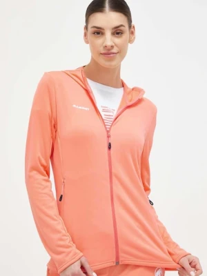 Mammut bluza sportowa Aconcagua Light ML kolor pomarańczowy z kapturem gładka