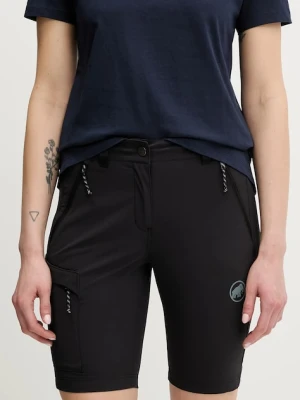 Mammut szorty outdoorowe Runbold IV damskie kolor czarny gładkie high waist 1023-01200
