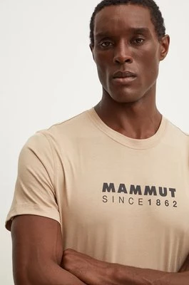 Mammut t-shirt Mammut Core męski kolor beżowy z nadrukiem 1017.04024