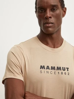 Mammut t-shirt Mammut Core męski kolor beżowy z nadrukiem 1017.04024