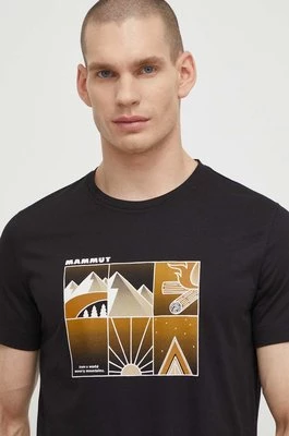 Mammut t-shirt męski kolor czarny z nadrukiem