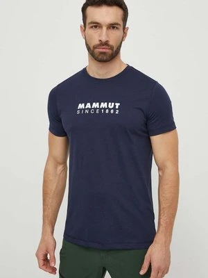 Mammut t-shirt sportowy Mammut Core kolor granatowy z nadrukiem