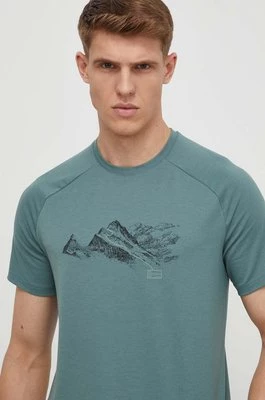 Mammut t-shirt sportowy Mountain kolor zielony z nadrukiem