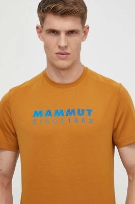 Mammut t-shirt sportowy Trovat Logo kolor beżowy z nadrukiem