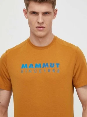 Mammut t-shirt sportowy Trovat Logo kolor beżowy z nadrukiem