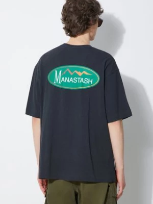 Manastash t-shirt Hemp Original Logo męski kolor czarny z nadrukiem 7924134002