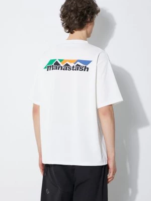 Manastash t-shirt Re:Poly Scheme Logo męski kolor biały z nadrukiem 7924134013