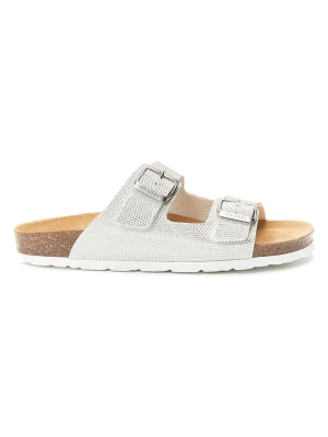 Mandel Klapki "Alberto" w kolorze srebrno-białym rozmiar: 40