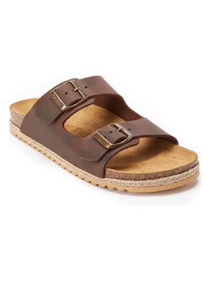 Mandel Skórzane klapki w kolorze brązowym rozmiar: 41