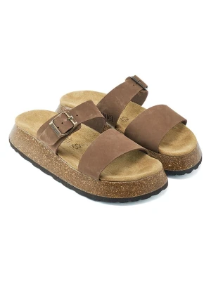 Mandel Skórzane klapki w kolorze brązowym rozmiar: 41