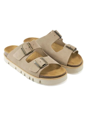 Mandel Skórzane klapki w kolorze szarobrązowym rozmiar: 41