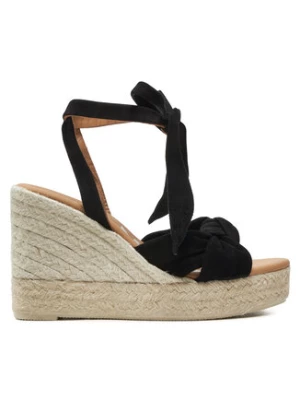 Manebi Espadryle Hamptons Wedge Espadrilles With Knot K 1.0 WS Czarny