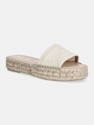 Manebi klapki damskie Cream Net Espadrilles Sandals