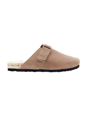 Manebi klapki zamszowe Hamptons Clog Mules damskie kolor beżowy W 1.9 B0