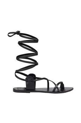 Manebi sandały skórzane Tie-Up Leather Sandals damskie kolor czarny L 7.0 Y0