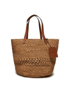 Manebi Torebka Handcrafted Raffia Basket Bag Weaving V 2.2 CK Brązowy