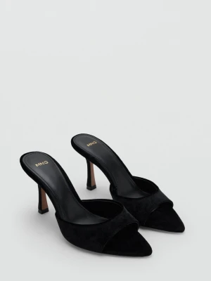 Aksamitne sandały na obcasie czarny - Kobieta - - MANGO