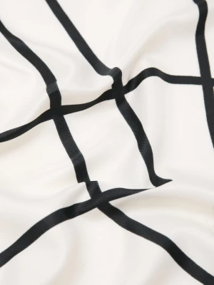 MANGO - Apaszka z geometrycznym wzorem kremowy / écru - Rozmiar uniwersalny - Kobieta