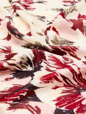 MANGO - Apaszka z kwiatowym wzorem kasztanowy - Rozmiar uniwersalny - Kobieta